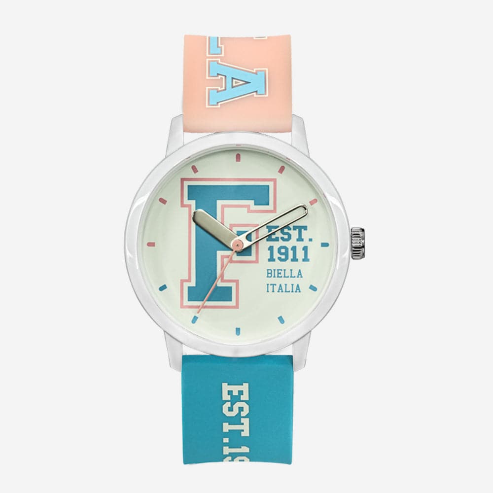 Fila Analog White Dial Multicolor Silicone Strap Unisex Watch 38-326-205