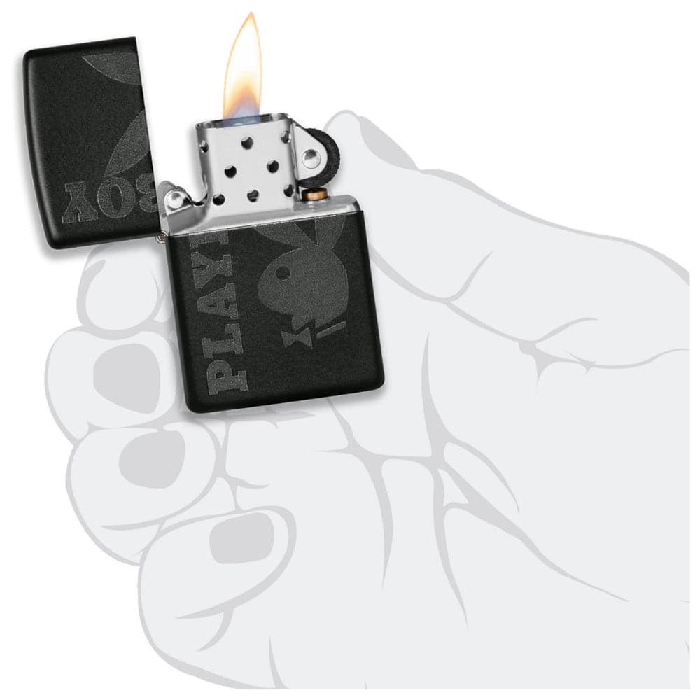 Zippo Matte Black Playboy Bunny #49342