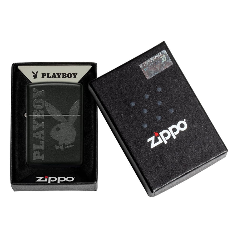 Zippo Matte Black Playboy Bunny #49342