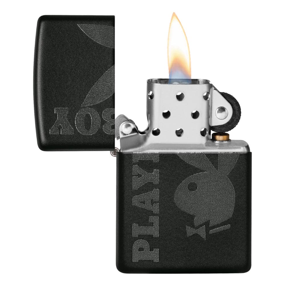 Zippo Matte Black Playboy Bunny #49342