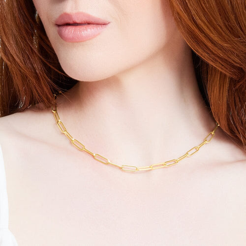 46cm Paperclip Chain in 9kt Yellow Bonded Gold