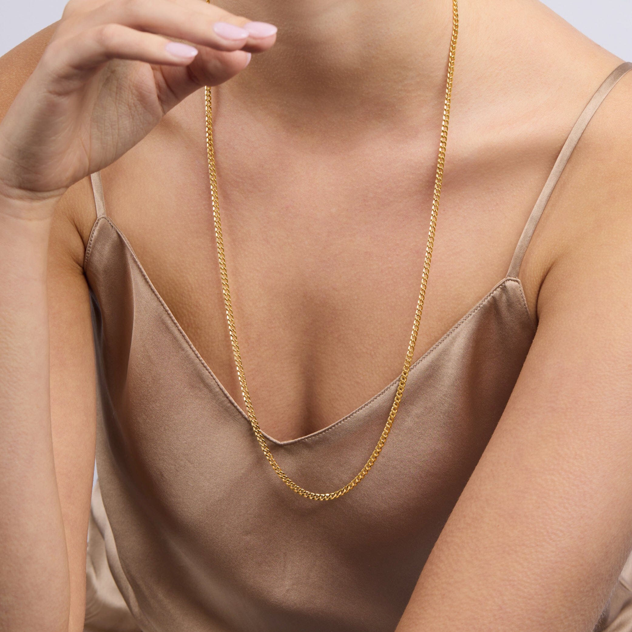 75cm Flat Curb Chain in 9kt Yellow Bonded Gold
