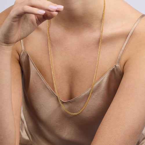 75cm Flat Curb Chain in 9kt Yellow Bonded Gold