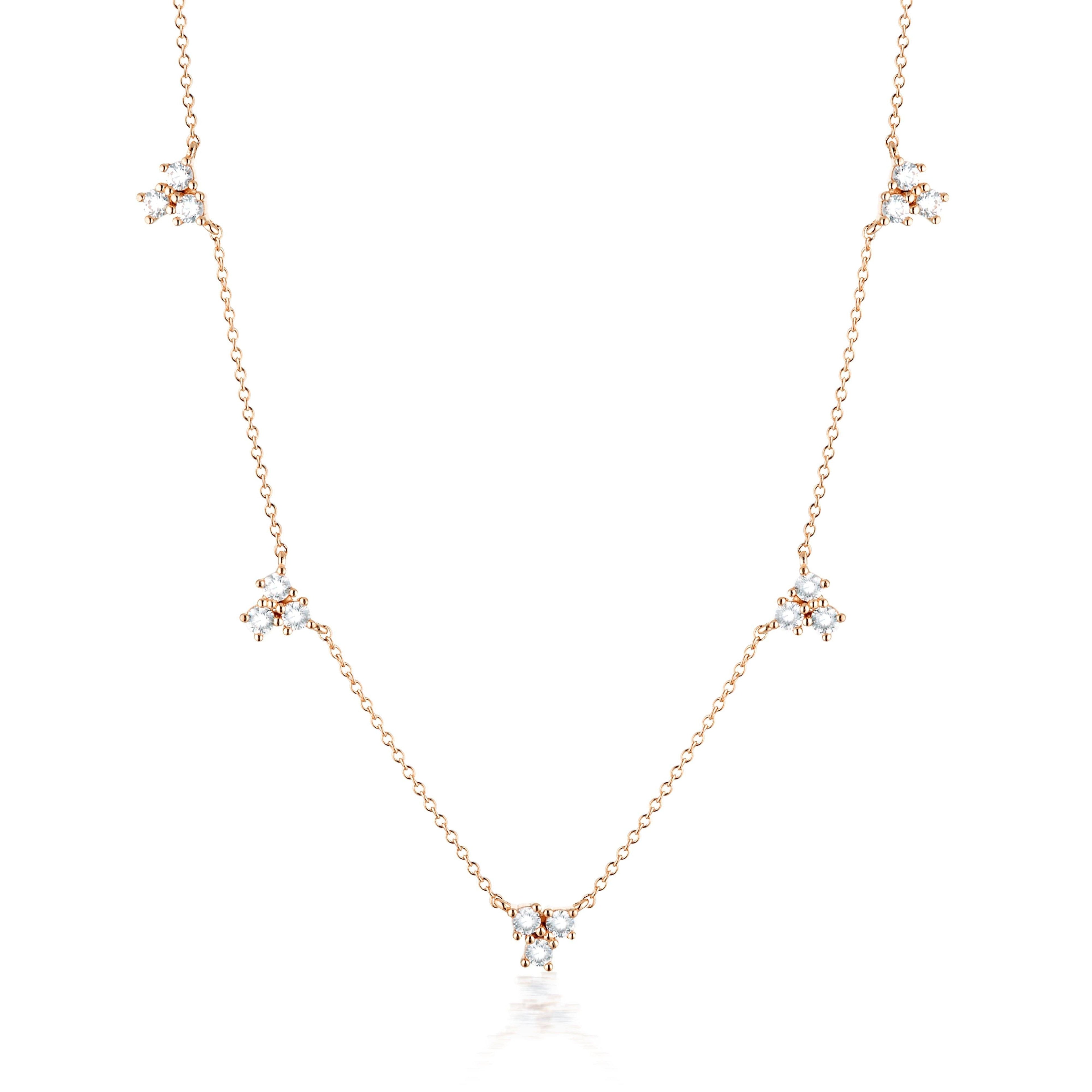 GEORGINI THE LAYERED EDIT TROIS NECKLACE ROSE GOLD