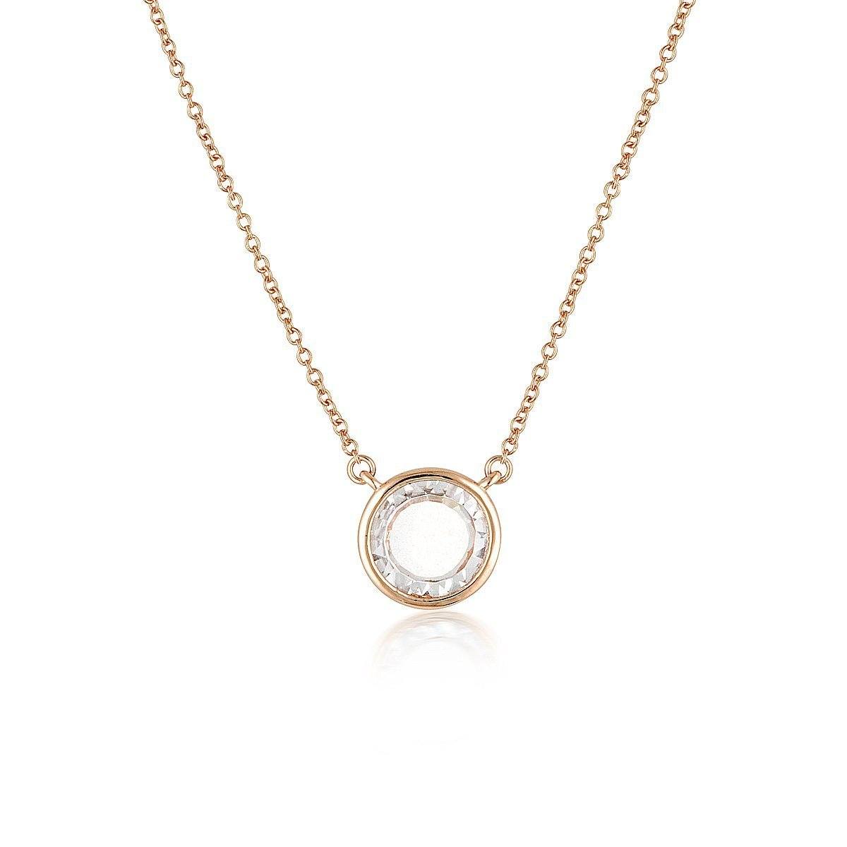 GEORGINI NOEL NIGHTS SLICED STONE NECKLACE ROSE GOLD