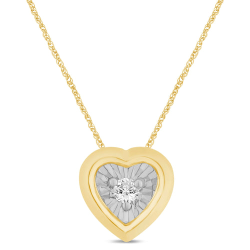 46cm Diamond Set Miracle Surround Heart Necklace in Yellow Gold