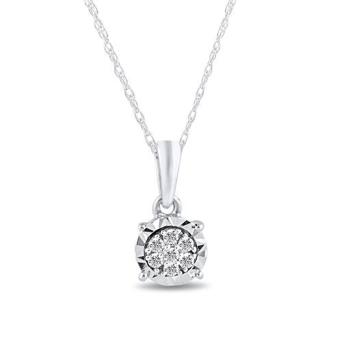 45cm Miracle Diamond Set Composite Necklace in 9kt White Gold