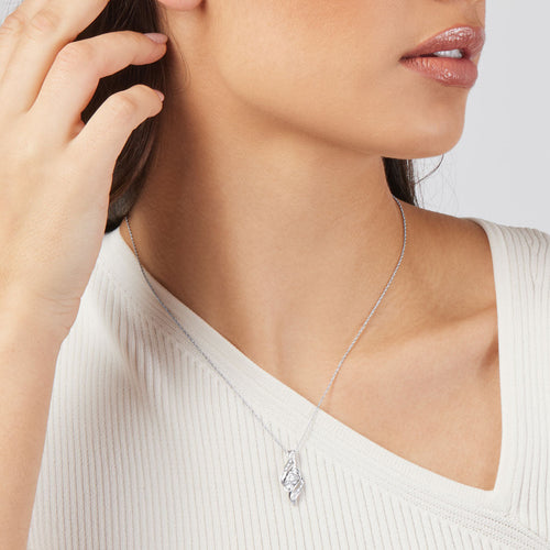 45cm Diamond Miracle Swirl Necklace in Sterling Silver