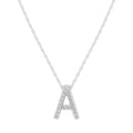 Diamond Initial E Slider Necklace in Sterling Silver