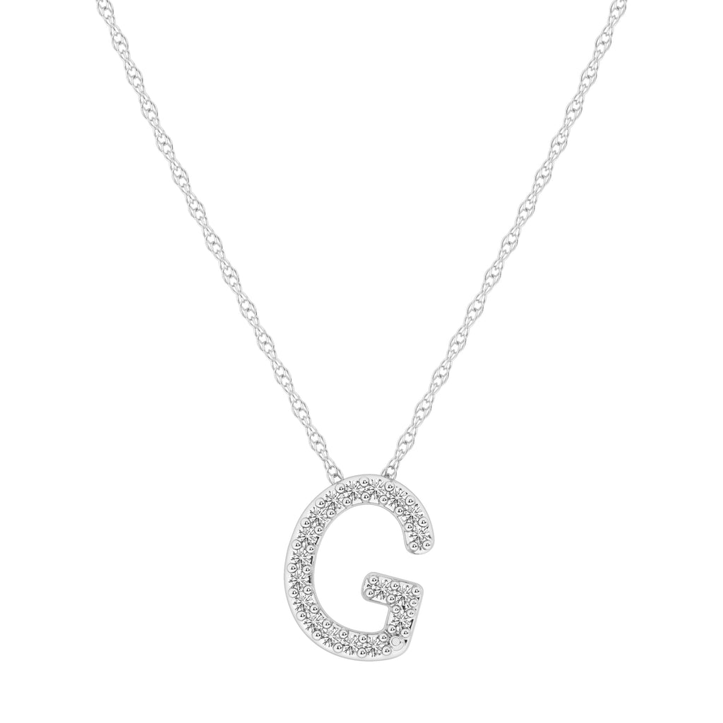 Diamond Initial E Slider Necklace in Sterling Silver