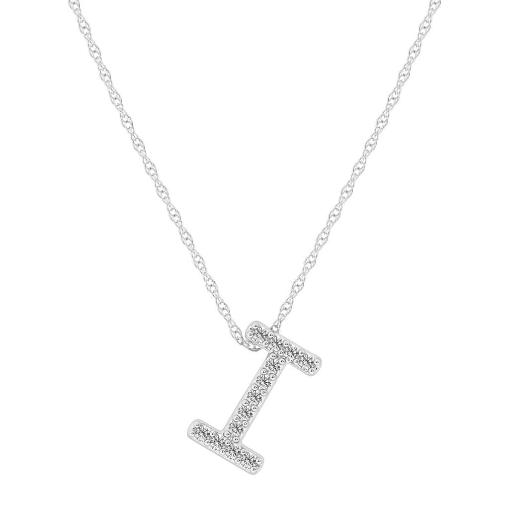 Diamond Initial E Slider Necklace in Sterling Silver