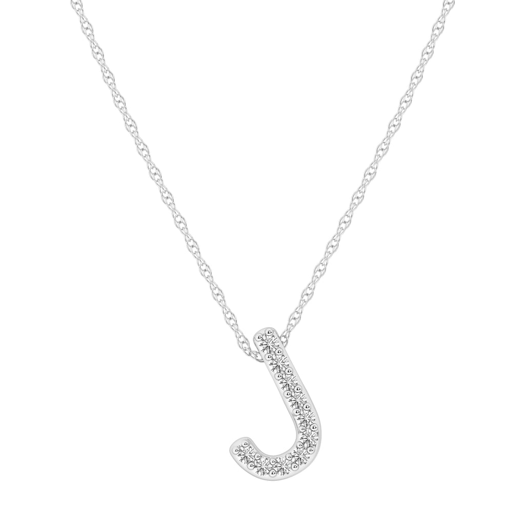 Diamond Initial E Slider Necklace in Sterling Silver
