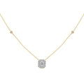 Meera Emerald Halo Station Necklace with 0.25tw of Laboratory-Grown Diamonds in 9kt Yellow Gold