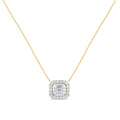 Meera Emerald Halo Necklace with 0.50tw of Laboratory-Grown Diamonds in 9kt Yellow Gold