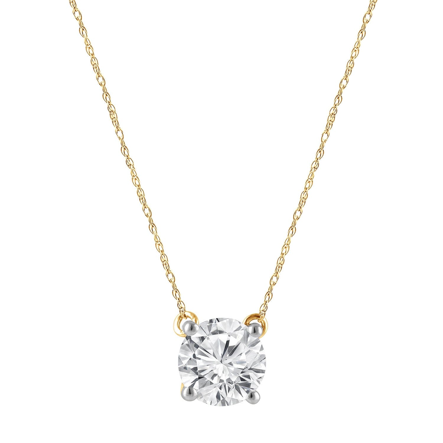 Meera 1.00ct Laboratory-Grown Solitaire Diamond Necklace in 9kt Yellow Gold
