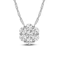 Meera Flower Necklace with 0.50tw of Laboratory-Grown Diamonds in 9kt White Gold