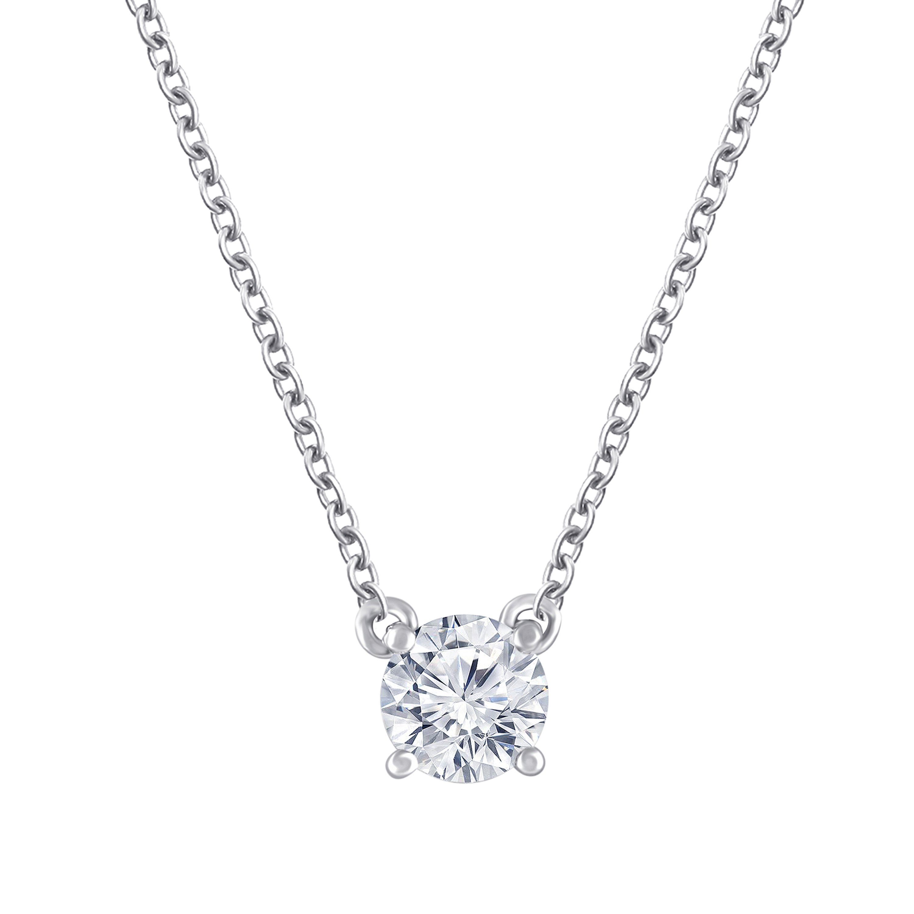 Meera 0.50tw Laboratory-Grown Diamond Solitaire Necklace in 9kt White Gold
