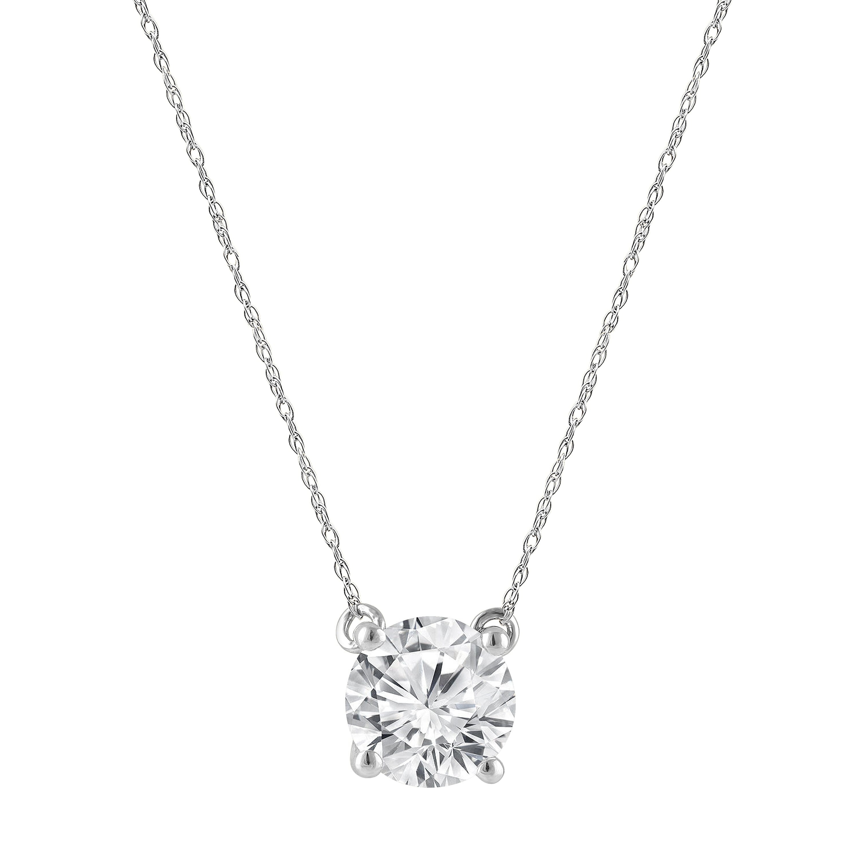 Meera 1.00ct Laboratory Grown Solitaire Diamond Necklace in 9kt White Gold