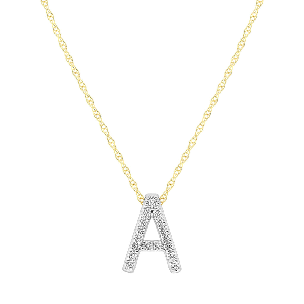 Diamond Initial Slider Necklace in 9kt Yellow Gold