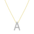Diamond Initial Slider Necklace in 9kt Yellow Gold