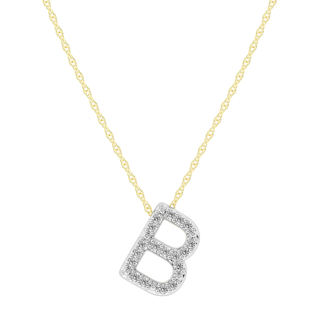 Diamond Initial Slider Necklace in 9kt Yellow Gold