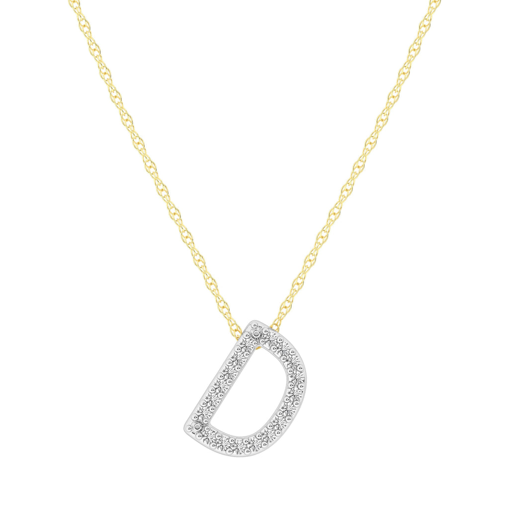 Diamond Initial Slider Necklace in 9kt Yellow Gold