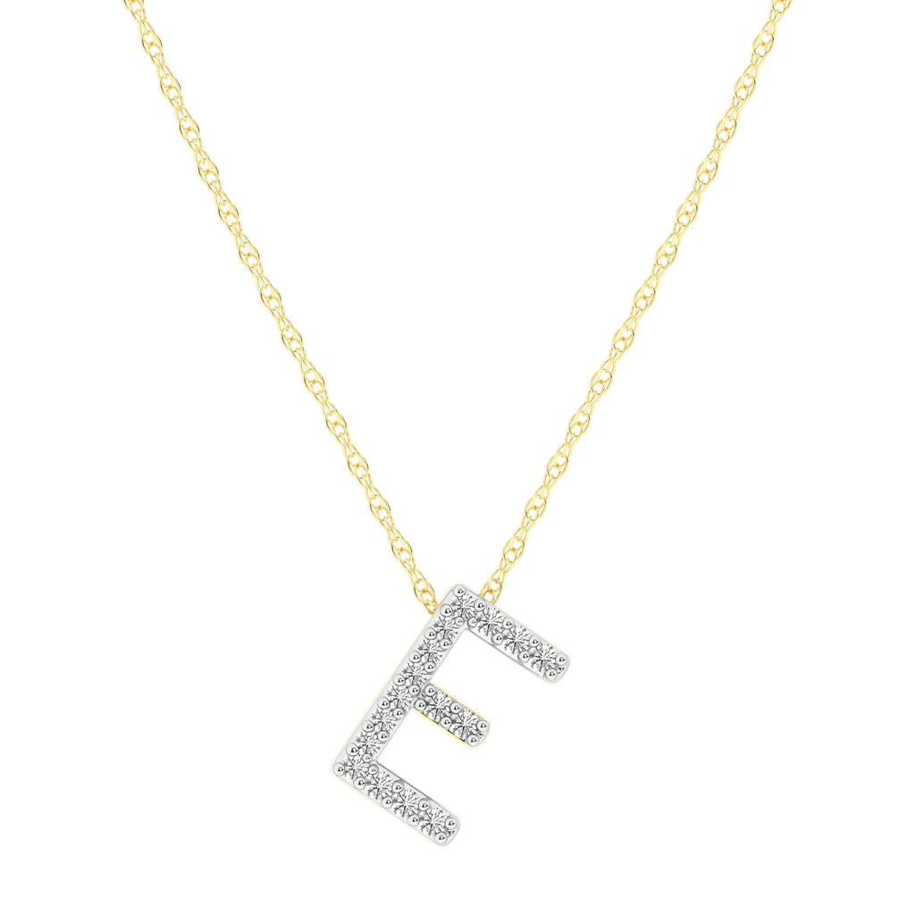 Diamond Initial Slider Necklace in 9kt Yellow Gold