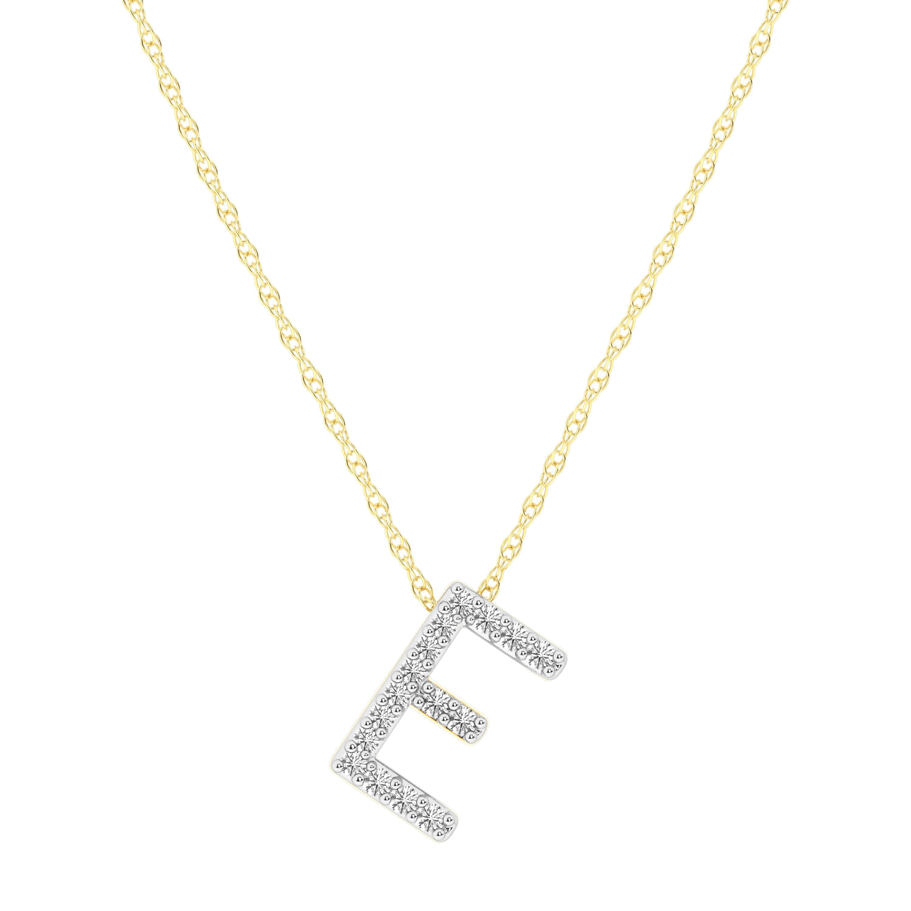 Diamond Initial Slider Necklace in 9kt Yellow Gold