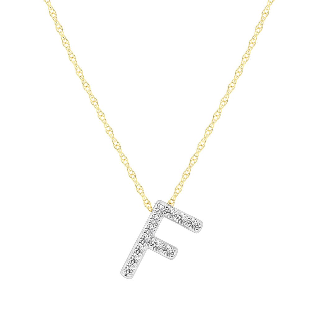 Diamond Initial Slider Necklace in 9kt Yellow Gold