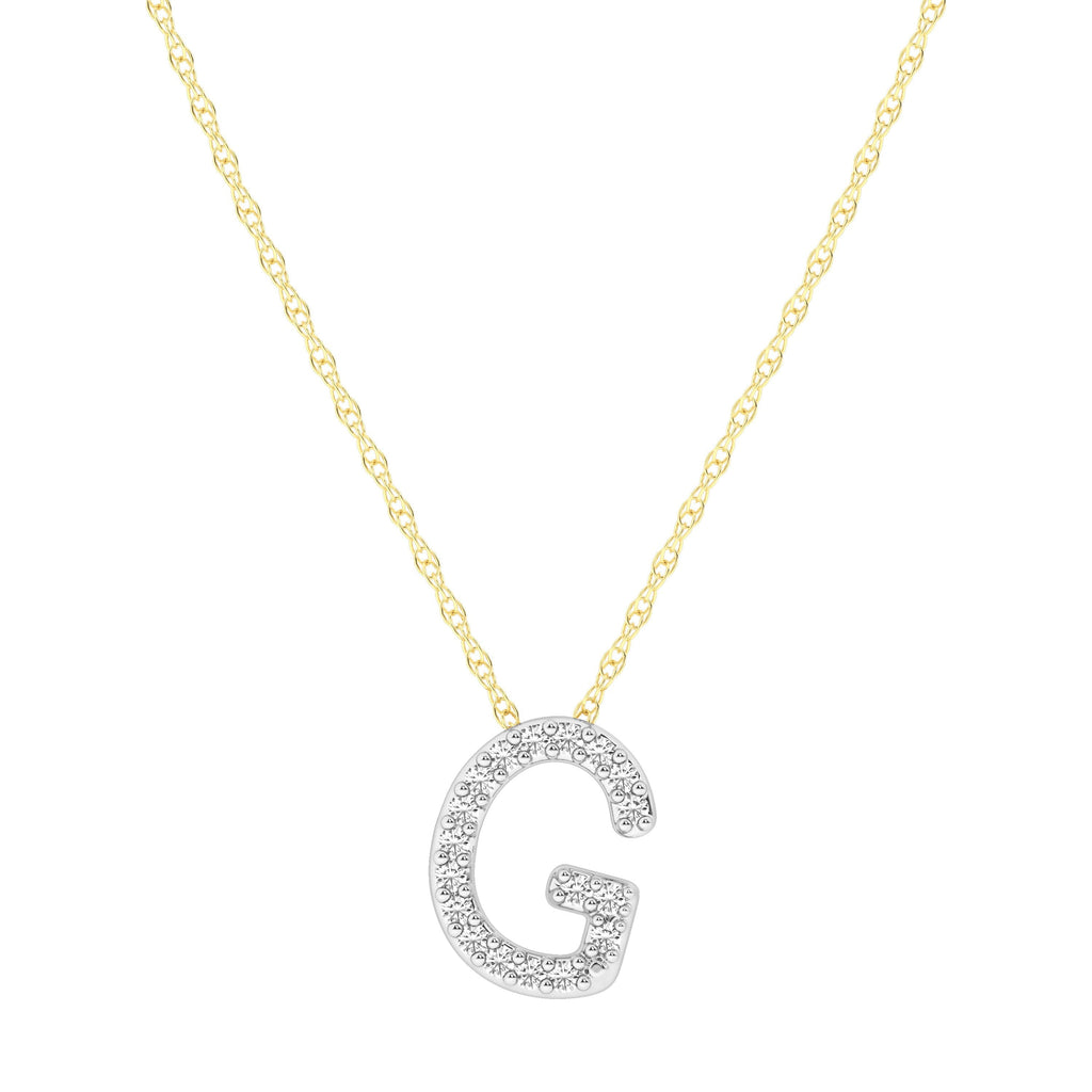 Diamond Initial Slider Necklace in 9kt Yellow Gold