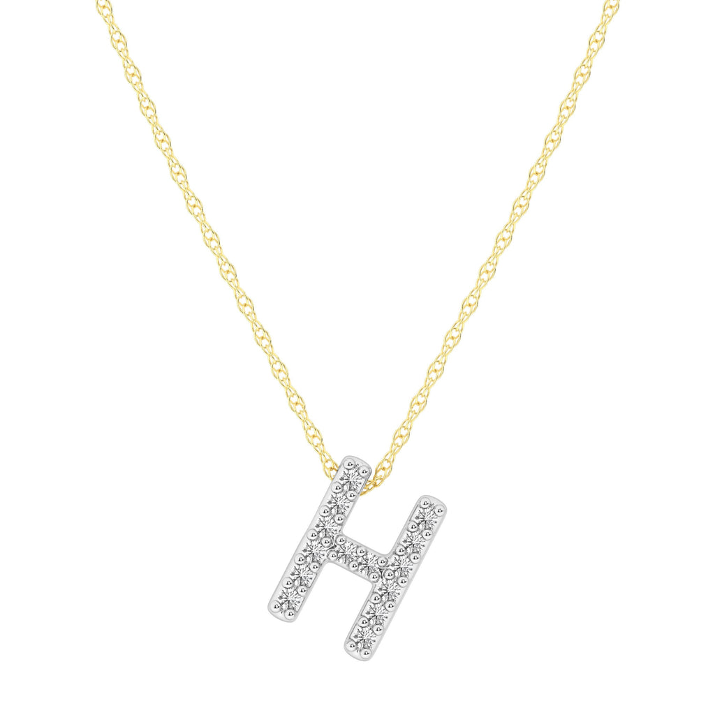 Diamond Initial Slider Necklace in 9kt Yellow Gold