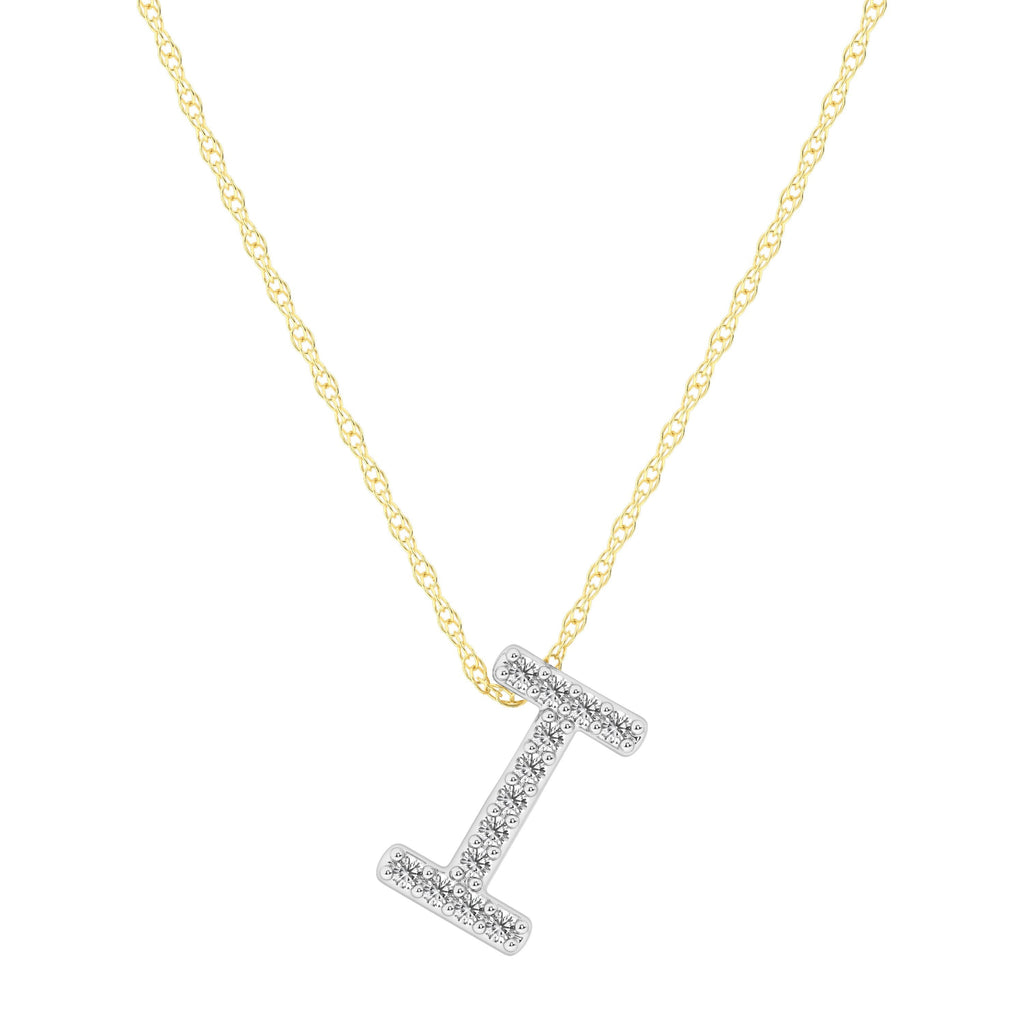 Diamond Initial Slider Necklace in 9kt Yellow Gold