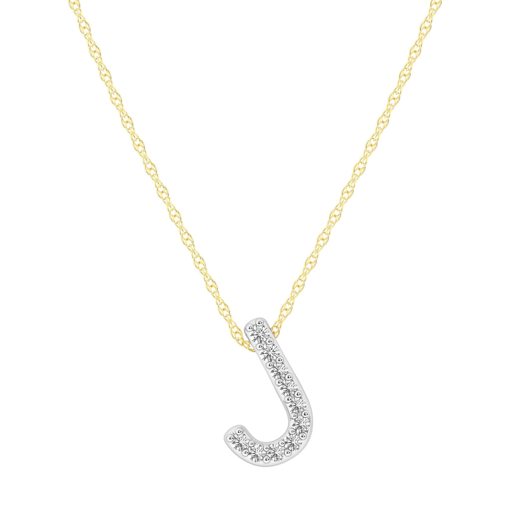 Diamond Initial Slider Necklace in 9kt Yellow Gold