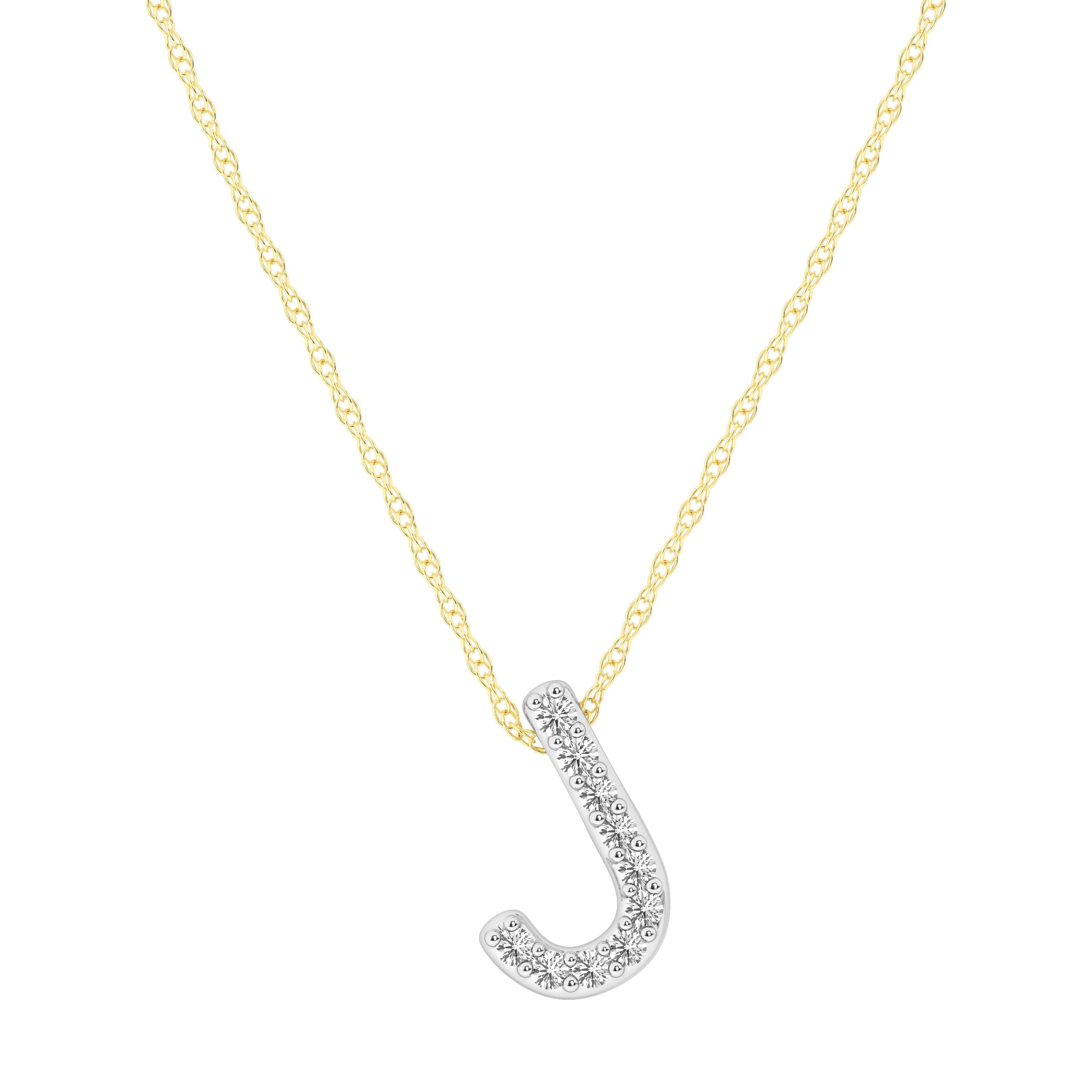 Diamond Initial Slider Necklace in 9kt Yellow Gold