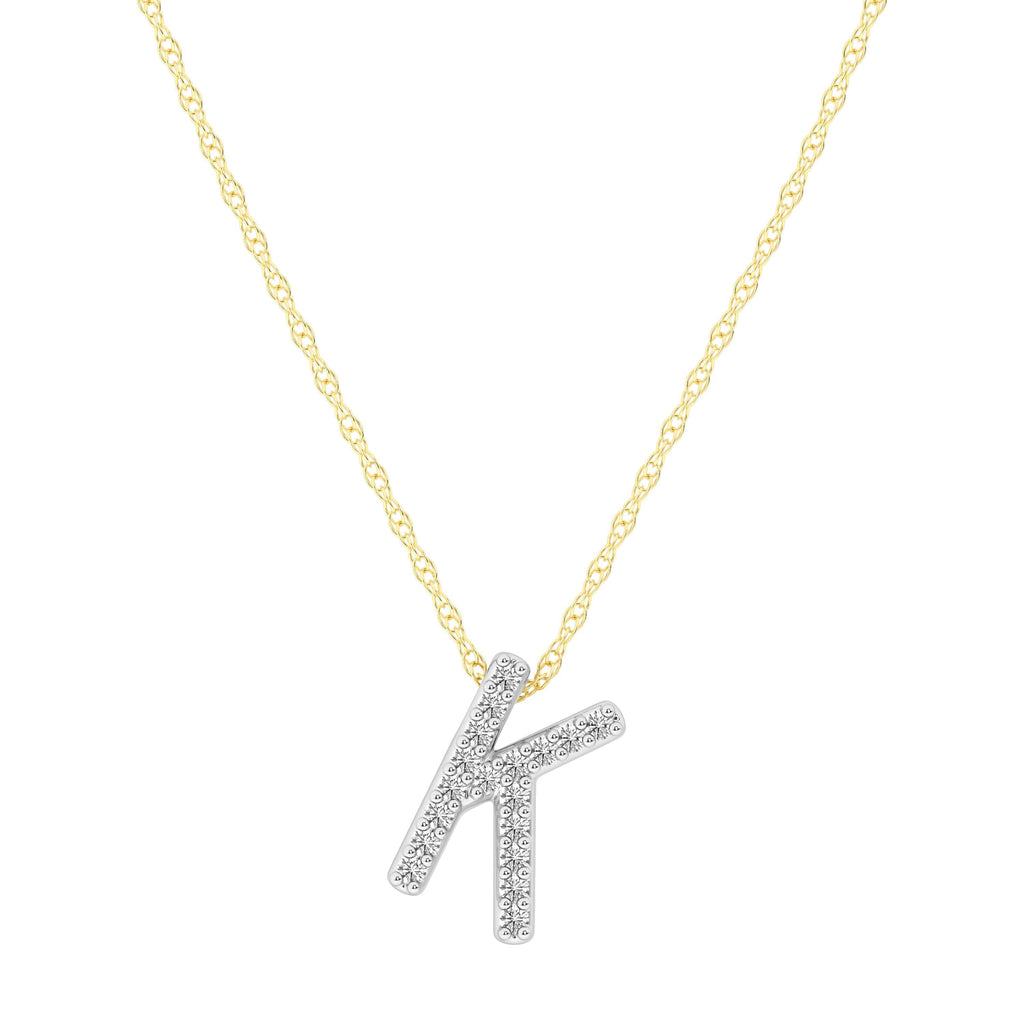 Diamond Initial Slider Necklace in 9kt Yellow Gold