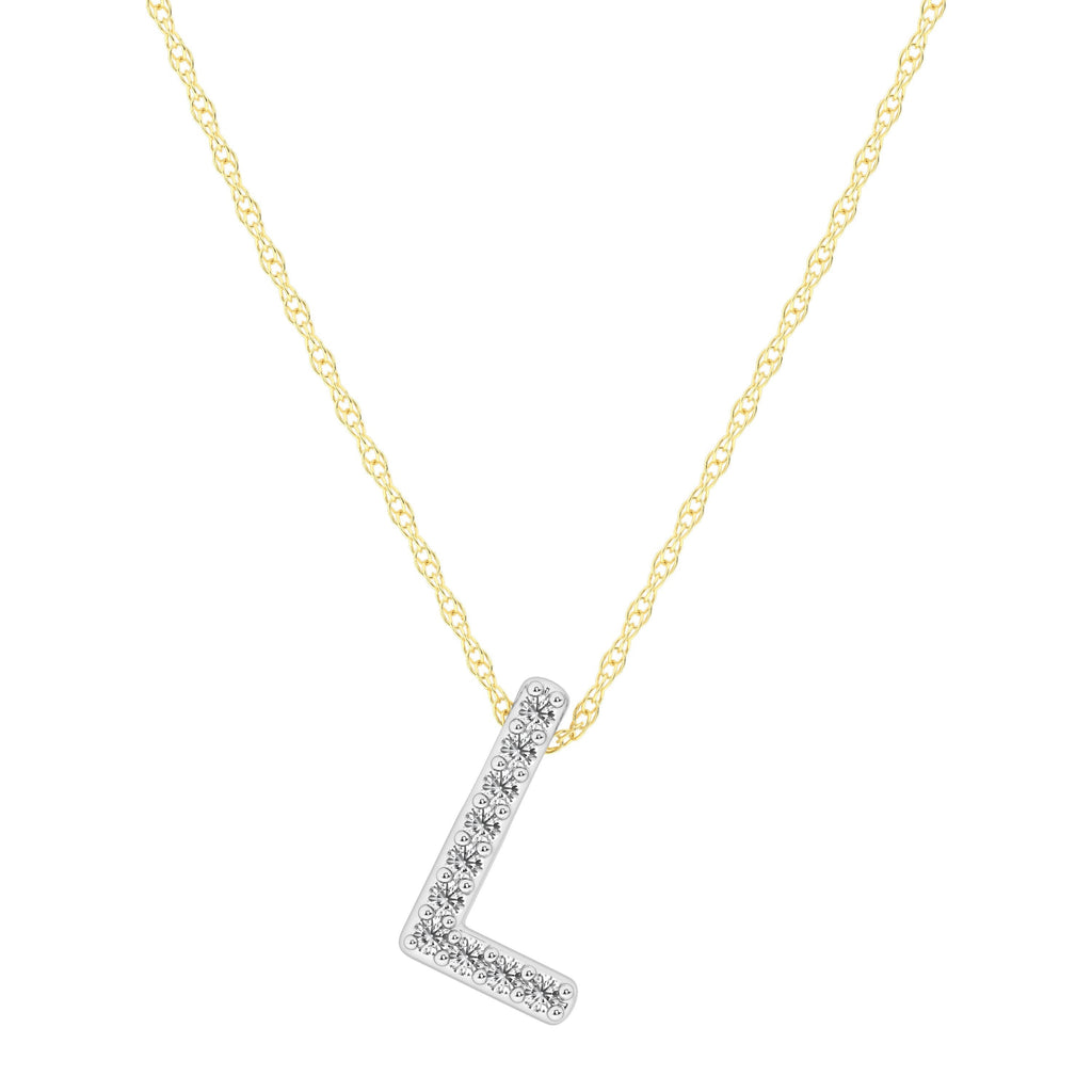 Diamond Initial Slider Necklace in 9kt Yellow Gold