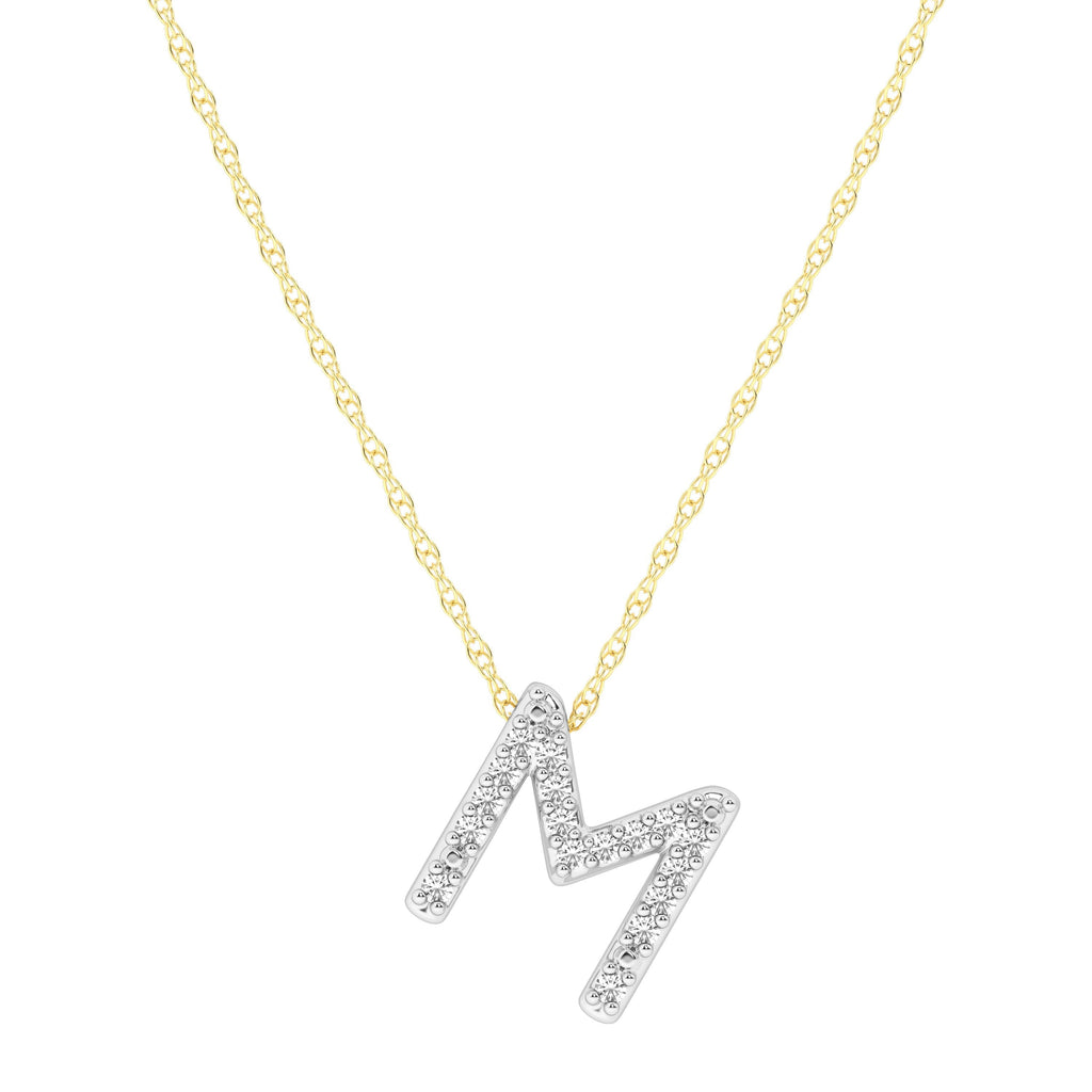 Diamond Initial Slider Necklace in 9kt Yellow Gold