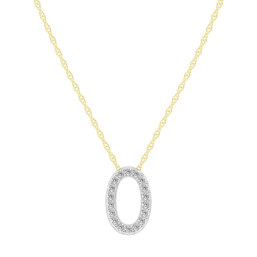Diamond Initial Slider Necklace in 9kt Yellow Gold