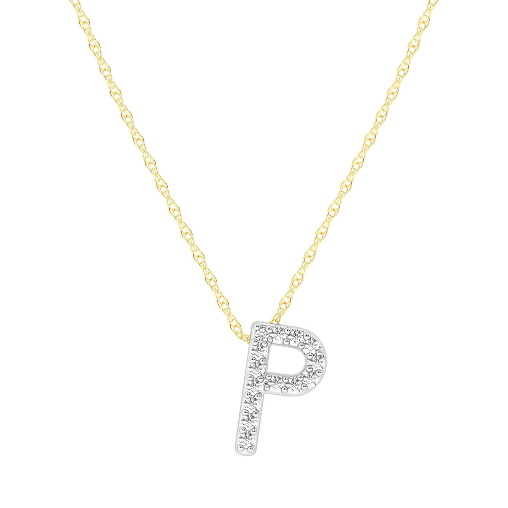 Diamond Initial Slider Necklace in 9kt Yellow Gold