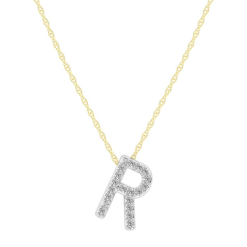 Diamond Initial Slider Necklace in 9kt Yellow Gold