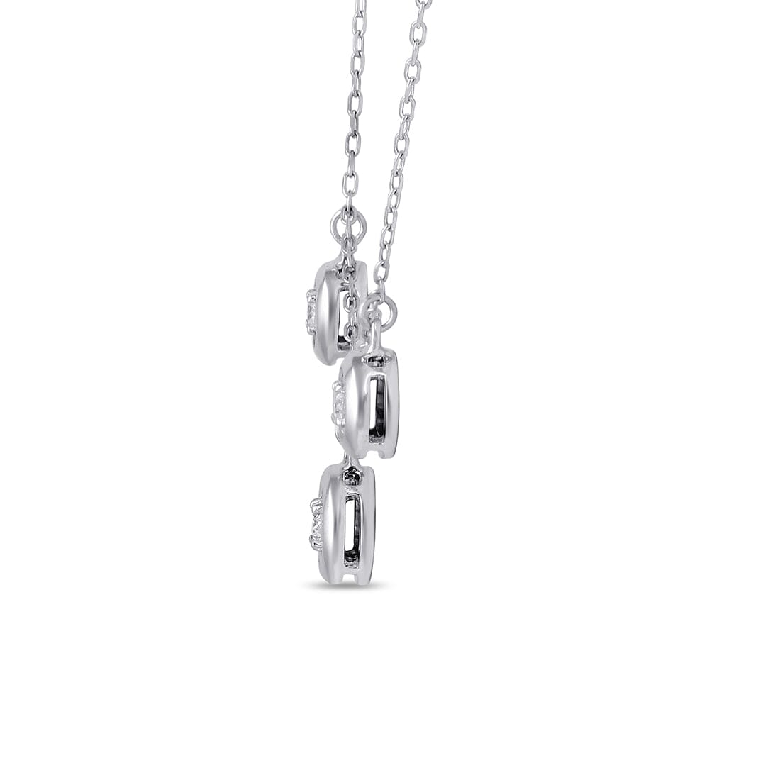 3 Station Necklace with 0.20tw of Diamonds in Sterling Silver
