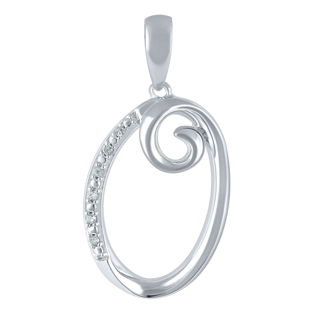 Sterling Silver Diamond Initial Necklace