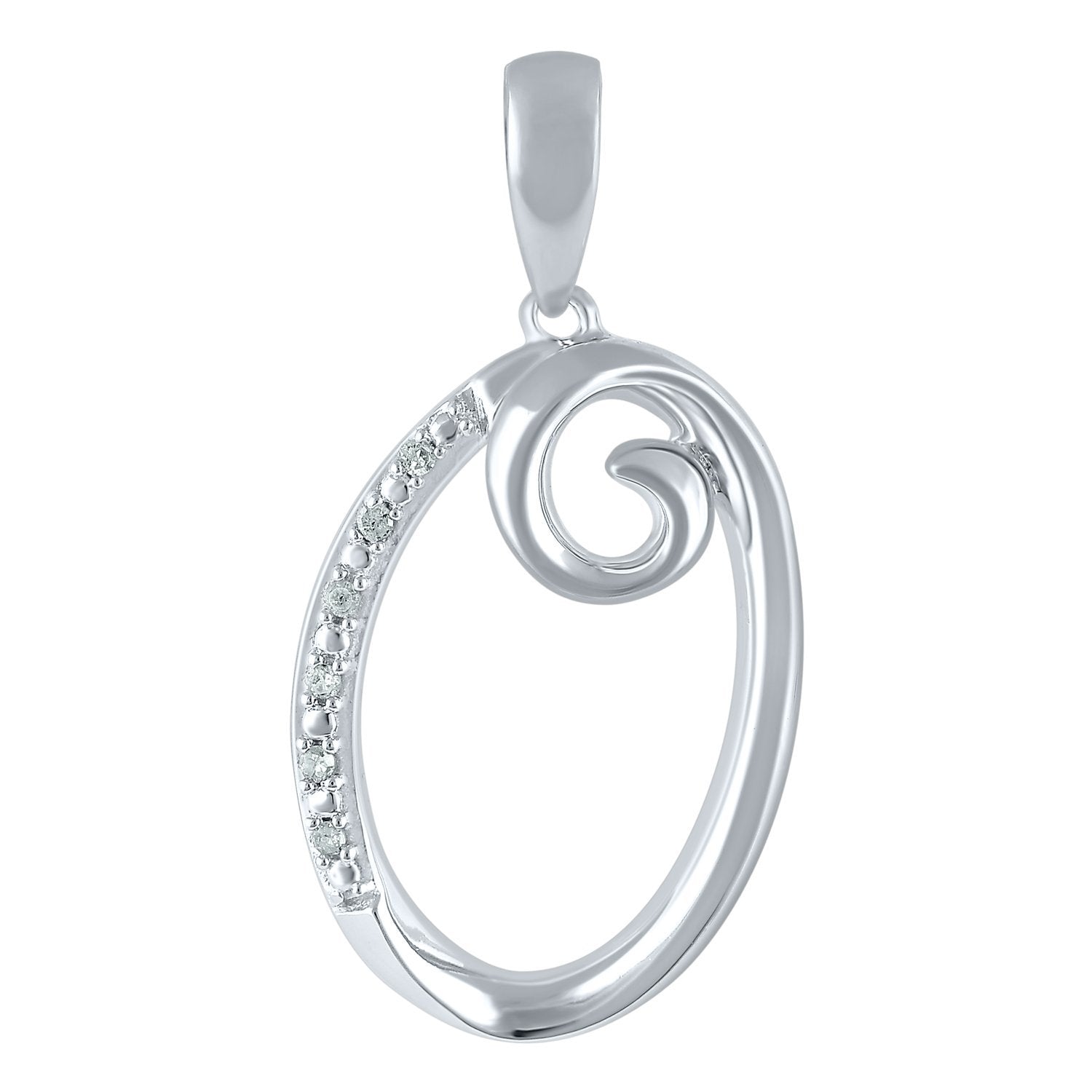 Sterling Silver Diamond Initial Necklace