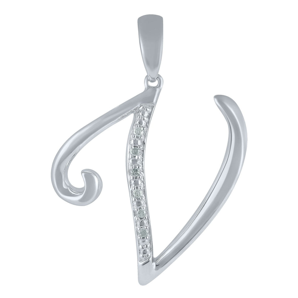 Sterling Silver Diamond Initial Necklace