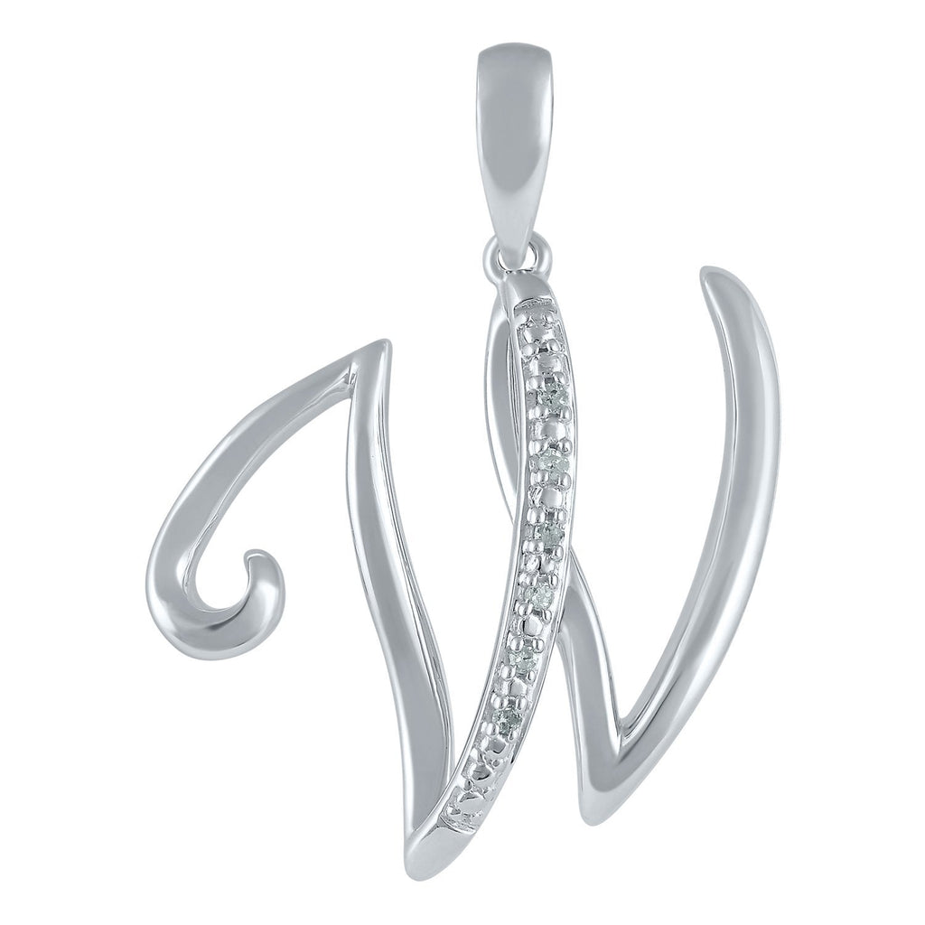 Sterling Silver Diamond Initial Necklace