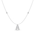 Brilliant Claw Initial A Slider Necklace with 0.40tw of Laboratory-Grown Diamonds in Mirage Sterling Silver and Platinum
