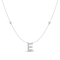 Brilliant Claw Initial E Slider Necklace with 0.40tw of Laboratory-Grown Diamonds in Mirage Sterling Silver and Platinum