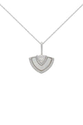 CHIC NOEL MOTHER OF PEARL FAN PENDANT SILVER