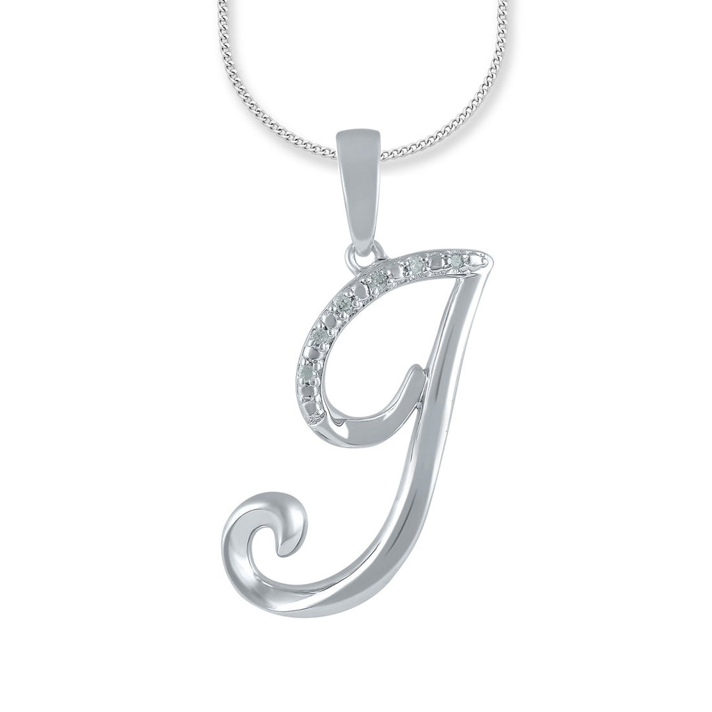 Sterling Silver Diamond Initial Necklace