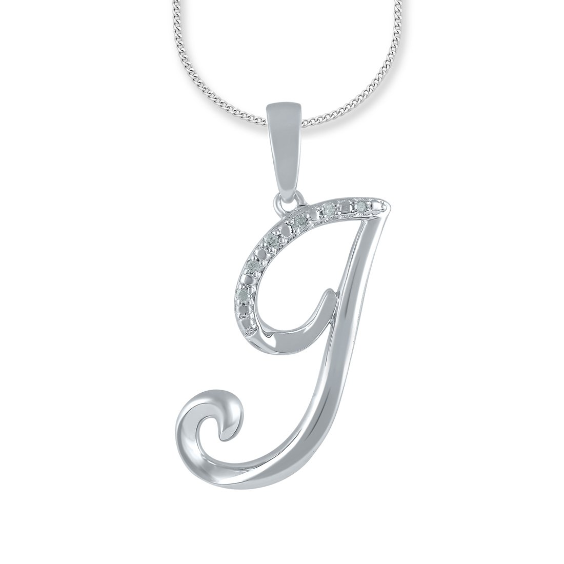 Sterling Silver Diamond Initial Necklace